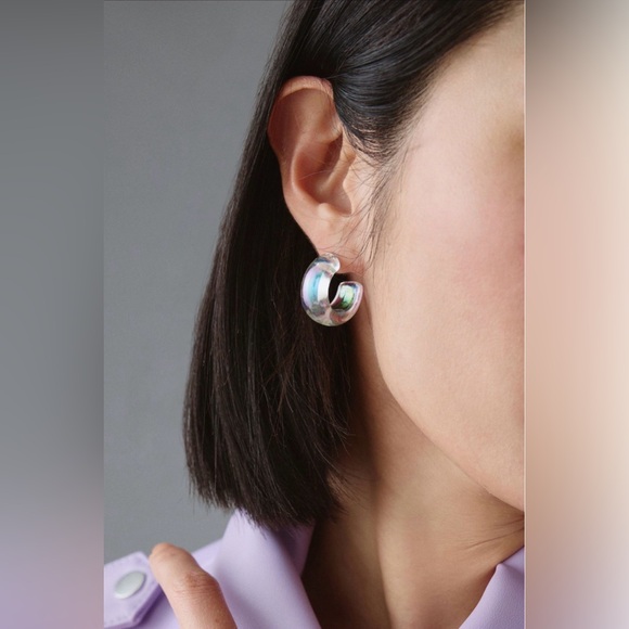 Maeve Jewelry - Maeve NWOT Earrings Iridescent Resin Hoop Earrings